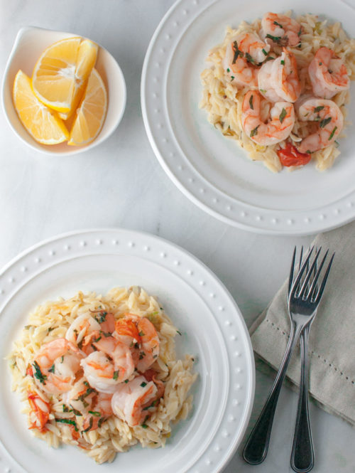 Basil Shrimp with Lemon, Feta, and Orzo | stg-tamingofthespooncom-staging.kinsta.cloud