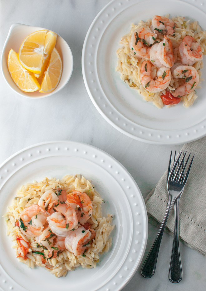 Basil Shrimp with Lemon, Feta, and Orzo | stg-tamingofthespooncom-staging.kinsta.cloud