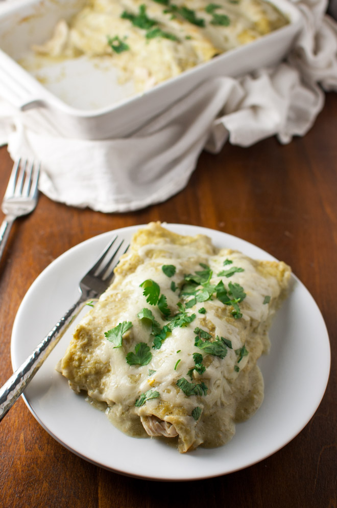 Chicken Enchiladas with Tomatillo Sauce | Taming of the Spoon
