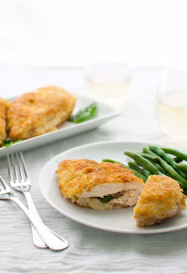 Stuffed Chicken Breasts with Prosciutto, Basil, and Cheese \ tamingofhthespoon.com