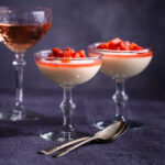 Vanilla pudding in coupe glasses.